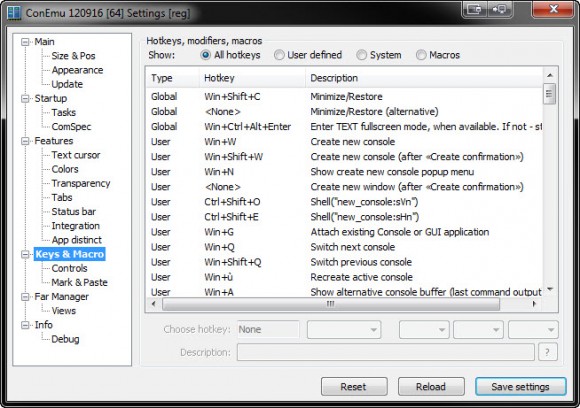 conemu04 Shortcuts & Macros