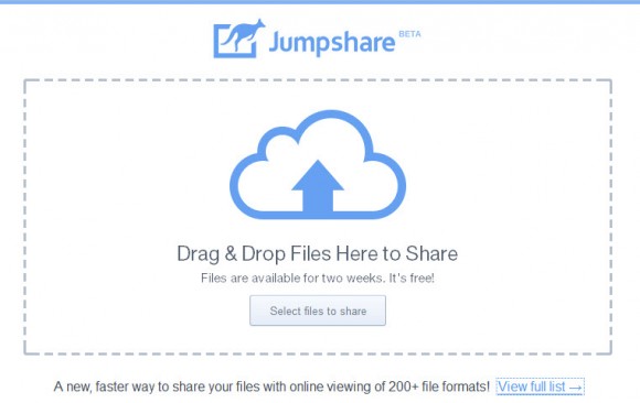 jumpshare02 Glissez vos fichiers ici pour les charger sur le serveur JumpShare